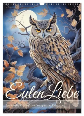 Produktbild von Eulenliebe (Wandkalender 2027 DIN A3 hoch), CALVENDO Monatskalender