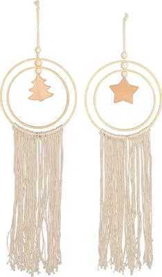 Produktbild von Hängedeko in Braun, aus Bambus, Makramee als Weihnachtsdeko
