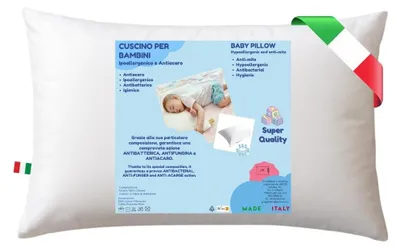 Produktbild von Babykopfkissen, 45 x 75 cm - Atmungsaktiv und hypoallergen - Weiß