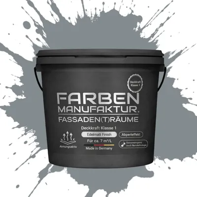 Produktbild von Fassadenfarbe Sockelfarbe Hausfarbe, Profi Silikonharzfarbe abperleffekt – RAL 7046 Telegrau 2 – 10 L