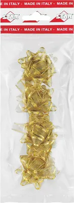 Produktbild von Geschenkschleifen Organza Optik 5cm, 4 Stück, Farbauswahl:gold
