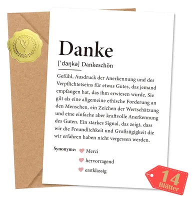 Productafbeelding van Set van 14 Dankkaarten met Enveloppen en Stickers
