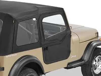Zdjęcie produktu dla Drzwi dzielone Czarne Czarne drzwi z miękkim dachem Jeep CJ7 Wrangler YJ 80-95