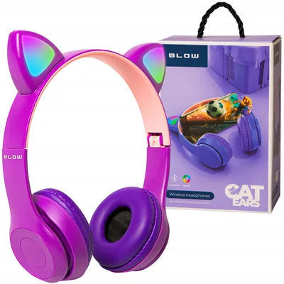 Produktbild von Bluetooth-5.0-Kinderkopfhörer mit LED-RGB-Katzenohren, Mikrofon, MP3, Radio