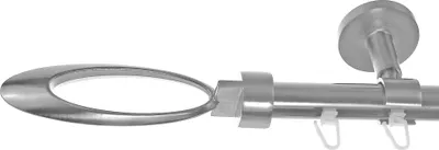 Produktbild von Innenlauf Gardinenstange Edelstahl Look 20mm Deckenträger Deckenbefestigung 1-läufig Ellipse, Länge wählbar D30 E85, Länge:480cm