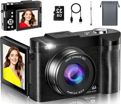 Produktbild von Digitalkamera – Kompaktkamera für Vlogging – Erinnerungen festhalten – 4K Autofokus – 48 MP, 16-fach Zoom – Schwarz