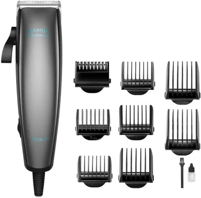 Produktbild von Bamba PrecisionCare Wet&Dry Haarschneidemaschine aus Edelstahl mit Titanbeschichtung, Lithium-Akku, Akkulaufzeit bis 120 min, Längen 0,5-30 mm, 8 Kämm