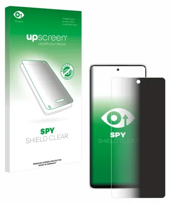 A product package and a smartphone with a screen protector are shown.