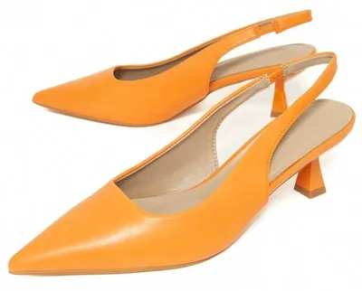 Produktbild von Montevita Orange High Heel Schuh mit offenem Absatz und geschlossener Spitze