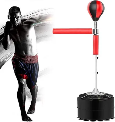 Produktbild von Boxsack mit Ständer, Standbox Trainer höhenverstellbar Standboxball Profi verstellbar 120-190 cm Box Ständer Standboxtrainer für Kinder & Erwachsene