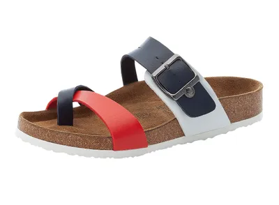 Produktbild von Rieker Damen Pantoletten Zehentrenner Zehensteg V9480-14, Größe:37 EU, Farbe:Blau