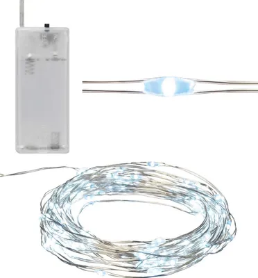 Produktbild von TG66254-1 LAMPKI CHOINKOWE Na DRUCIKU 40 LED MIKRO GIRLANDA ZIMNY BIAŁY ŚWIATEŁKA  AA