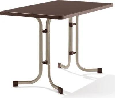 Produktbild von Tisch 233/CM 115 x 70 champagner Gestell aus Stahl in champagner, Tischplatte aus Mecalit®-Pro in mocca