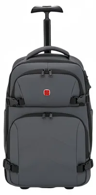 Imagen del producto de Mochila para portátil con ruedas, ligera, de color gris, con un compartimento, ideal para la escuela y los viajes