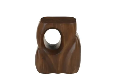 Zdjęcie produktu dla Stolik pomocniczy SIT | o ekstrawaganckim kształcie | z litego drewna mango w kolorze brązowym | szer. 36 x gł. 26 x wys. 41 cm | 14773-30 | seria RONDURA