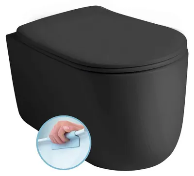 Produktbild von Kerasan NOLITA Hänge-WC, Rimless, 35x55cm, schwarz matt