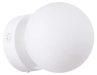 Produktbild von Wandlampe mit Schalter Metall Glas Weiß G9 Kugelschirm rund Modern