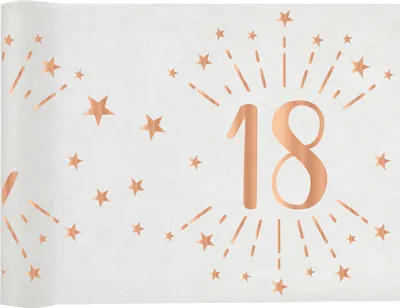 Produktbild von 18. Geburtstag roségold Tischläufer 5 m x 30 cm Zahl 18