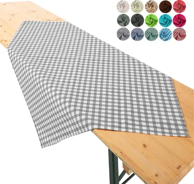 Obrázek produktu pro heimtexland ® Ubrus střední ubrus pivní stůl zahradní stůl dekorace venkovský dům typ 861 Vichy check šedá 90x90 cm