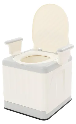 Imagen del producto de Inodoro portátil con tapa y asas – Capacidad de carga: 150 kg – Color gris