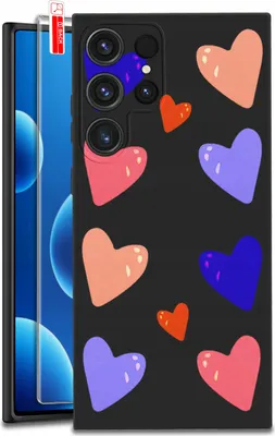 Productafbeelding van Hoesje voor Samsung Galaxy S25 Ultra, diverse designs | Siliconen mat hoesje + beschermend glas 9H