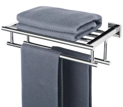 Produktbild von Wandhandtuchhalter 40 cm - Doppelter Handtuchhalter Poliert