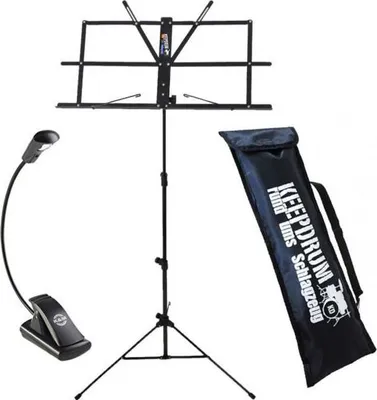 Image de keepdrum MUS2BK Pupitre à musique Noir Lampe K&M