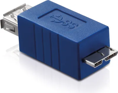 Produktbild von adaptare 42404 USB 3.0-Adapter Micro-USB-Stecker auf USB-Buchse Typ A blau