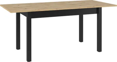 Produktbild von MINIO go for it, Esstisch, Ausziehbarer Tisch, "QUANT 10",  140x186 cm, Artisan Eiche / Schwarze Farbe