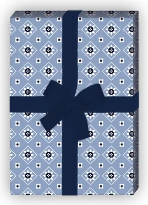 Produktbild von Indigo Geschenkpapier Set mit Sonnen Rauten - G8465, 32 x 48cm