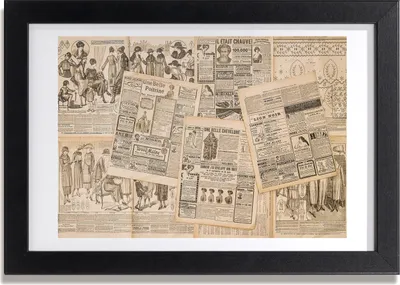 Produktbild von Bild 30x20 MDF-Rahmen, Wandkunst alte Zeitung