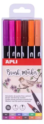Produktbild von Apli Brush Marker 12 Marker Kinder One Size