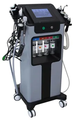 Obrázek produktu pro Přístroj na vodní peeling obličeje – 10 v 1: H2O2 hydrodermabraze – kyslíkový proud – ultrazvuk – čištění pórů – omlazení pleti – 220–240 V