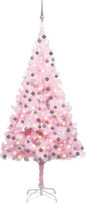 Möbel Künstlicher Weihnachtsbaum mit Beleuchtung & Kugeln Rosa 210cm - Weihnachtsgirlanden 3077672
