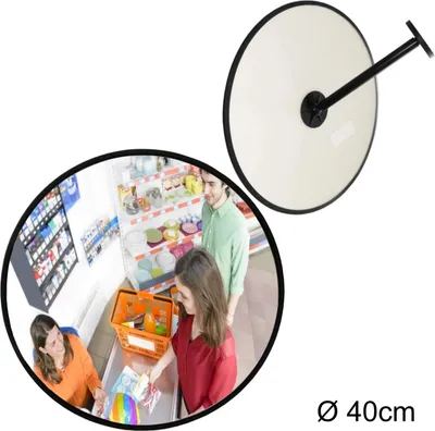 Produktbild von Professioneller Beobachtungsspiegel Überwachungsspiegel Sicherheitsspiegel Kontrollspiegel, Ø40cm, konvex, ohne lästiges Schrauben zum Einstellen.