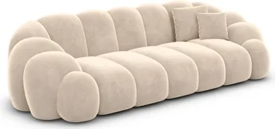 Produktbild von Samtstoff 3-Sitzer Couch Liora Creme