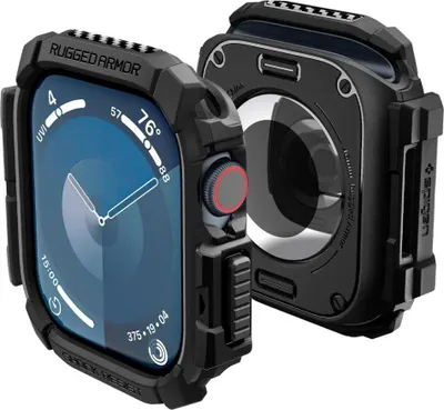 Zdjęcie produktu dla Spigen Rugged Armor, Etui, Smartwatch, Czarny, Apple, Apple Watch 10 (42mm), Termoplastyczne elastomery poliuretanowe (TPU)