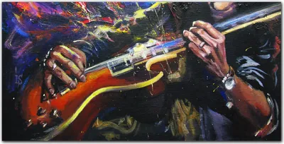 Produktbild von Coloray Küchenrückwand 140x70 Spritzschutz aus Glas - Gitarrenmusik