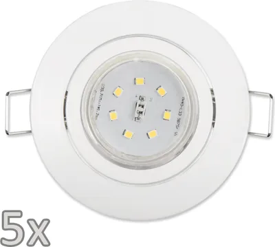 Produktbild von Einbauleuchten-Set McShine 5xRahmen 5xLED-Strahler  GU10 3W 300 lm weiß