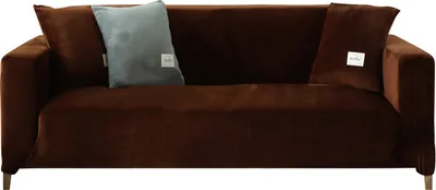Produktbild von (1-Sitzer, Braun) Dicke Sofabezüge aus Samt, 1, 2, 3, 4-Sitzer, hochelastischer, rutschfester Sofabezug, Möbelschutz, Plüsch-Sofa-Schonbezüge mit 1 Kissenbezug für Wohnzimmer, Hunde, Katzen, Haustiere
