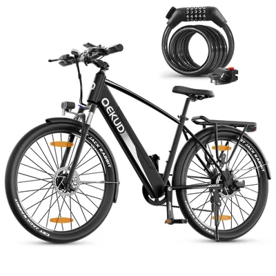 Produktbild von 27.5'' E-Bike, Elektrofahrrad Trekkingrad e-City Fahrrad Qekud mit 36V  Lithium Batterie, 250W Motor, EU-konformes Schwarz