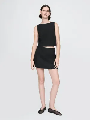 Produktbild von GAP A-Linien-Minirock Schwarz XS Leinen-Viskose mit integrierter Unterhose