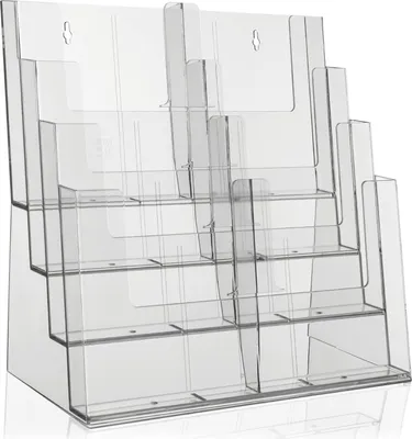 Produktbild von Brochurehalter DIN A4 / A5 - Klarer Acrylständer - 4-stufig