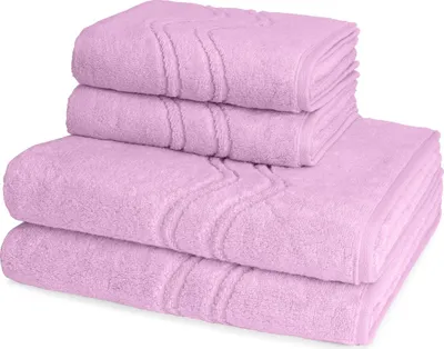 Produktbild von Ross Cashmere feeling 2 X Handtuch 2 X Duschtuch im Set Walkfrottee aus Baumwolle 520 g/m², Weich saugstark mit Aufhänger Kordel, Wellenmuster und gewebte Bordüre elegant