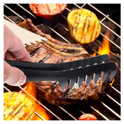 Produktbild von Edelstahl Nudelzange mit glatter, polierter Oberfläche für Spaghetti und Gemüse, komfortabler Griff für Grill, Party, Outdoor und Restaurantgebrauch