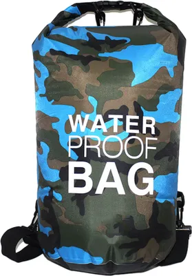 Produktbild von CANDeal Camouflage wasserdichte Trockentasche, leichte Roll Top Dry Storage Rucksack für Kajak, Strand, Rafting, Bootfahren, Wandern, Snowboarden, Schwimmen, Camping und Angeln (Blau,10L)