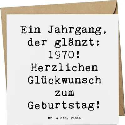 Produktbild von Mr. & Mrs. Panda Grußkarte Spruch 1970 Geburtstag - Weiß - Geschenk, doppelkarte, Glückwunschkarte, 50 Jahre feiern, faltkarte, 50., Geburtstagsgeschenk, Klappkarte