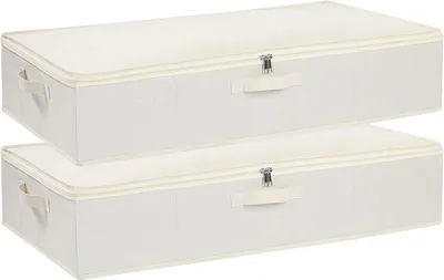Obrázok produktu pre 2 kusy komodiek pod posteľ, úložné boxy, farba béžová, rozmer 80x40x15 cm, farba béžová