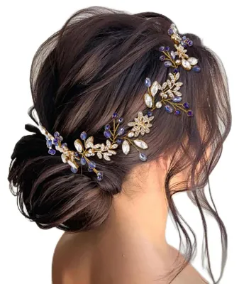 Produktbild von Kristall Brautkopfschmuck mit Strass und Perlen - Smaragdgrün