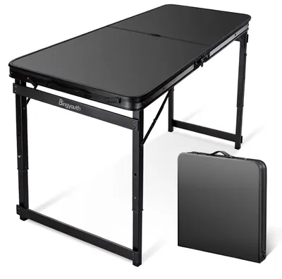 Productafbeelding van Opvouwbare Campingtafel met Parasolgat 120 x 60 cm